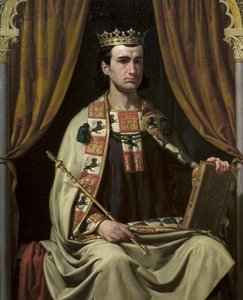 Le roi de Castille Alphonse X le sage (Alfonso X el Sabio) (1221-1284) - Portrét Alfonse X (1221-1284), krále Kastilie - obraz Domingueze Becquera, Joaquina (1817-1879) - - Ayuntamiento de Sevilla od Joachin Dominguez Becquer