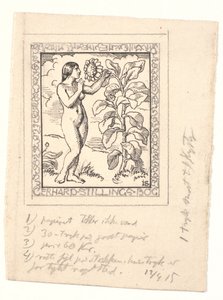 Návrh exlibris pro Gerharda Stillinga od Joakim Frederik Skovgaard