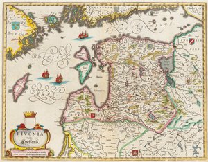 Mapa Livonia, Vulgo Lyefland, Atlas Maior od Joan Blaeu