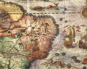 Mapa Ameriky vytvořená Joan Blaeu od Joan Blaeu