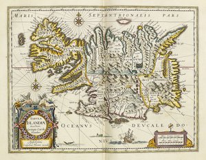 Mapa Islandu, z "Atlas Maior Sive Cosmographia Blaviana", 1662