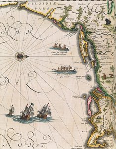 Mapa pobřeží Virginie, z Theatrum Orbis Terrarum od Joan Blaeu od Joan Blaeu