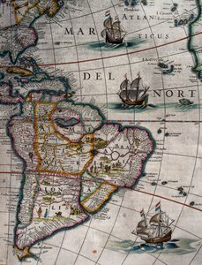 Severní Atlantik a Jižní Amerika, svazek XI, Atlas Maior, od Joan Blaeu (1596-1673), mědirytina, Amsterdam od Joan Blaeu