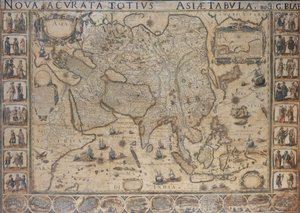 Nova  Acurata Totius Asiae Tabula, auct G. Blaeu, c.1673 (kolorovaná rytina) od Joan Blaeu