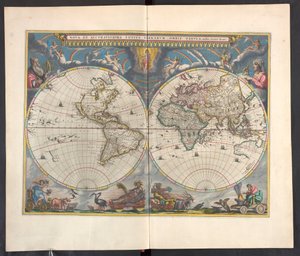 Nova et accvratissima totivs terrarvm orbis tabvla. Auctore Ioanne Blaev. od Joan Blaeu