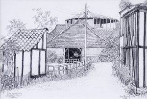 Lord Astors Dairy, White Place Farm, Cookham 2012, tužka od Joan Thewsey