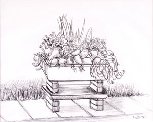 The Sink Garden, 2000, grafit od Joan Thewsey