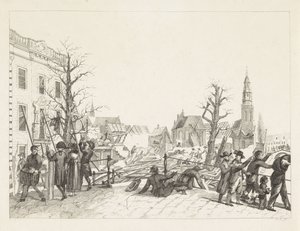 Ruiny v Leidenu po katastrofě se střelným prachem, 1807