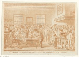 Podepsání žádosti Brandewijn v Rotterdamu, 1785 Podpis Brand.W. Žádost v Rotterdamu in 