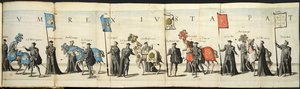 Smuteční průvod v Antverpách u příležitosti smrti císaře Karla V., 1558, 1559.