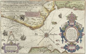 Mapa pobřeží Flander, Normandie a Anglie