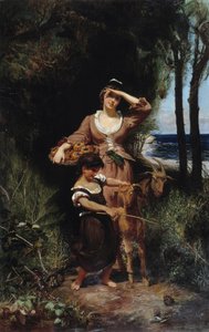 Chevrere u moře Obraz od Joanny Raveové (1827-1882) Rozm. Rozměry 219 x 139 cm. Povinná zmínka: Collection fondation needs de Provence, Marseille od Joanny Rave