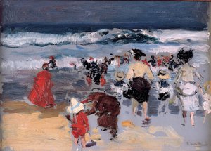 Pláž v Biarritz, 1906 od Joaquín Sorolla
