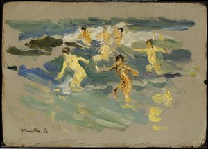 Pláž ve Valencii, kolem roku 1904 od Joaquín Sorolla