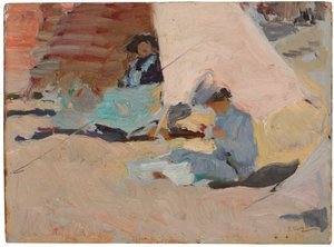 Pláž, Biarritz od Joaquín Sorolla