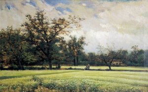 Pohanka v květu. Obraz Joaquima Vayredy i Vila (1843-1894). Olej na plátně, 2. polovina 19. století, španělské umění. Muzeum Montserrat (Španělsko).