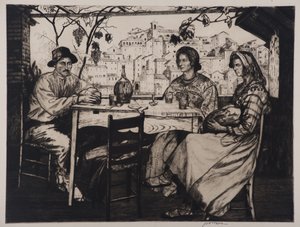 Una Trattoria, 1928 (lept a suchá jehla)