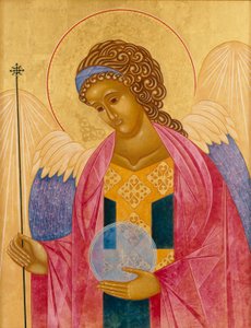 Archanděl Michael, 2003 (vaječná tempera a 24karátové zlato na dřevě)