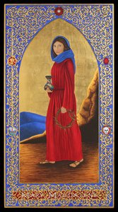 Marie Magdaléna, 2016 (vaječná tempera a 24karátové zlato na dřevě) od Jodi Simmons