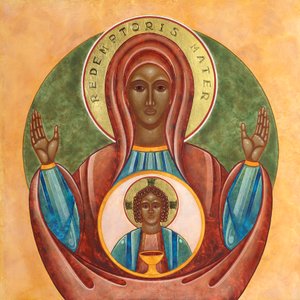 Redemptoris Mater, 2010 (vaječná tempera a 24karátové zlato na dřevě) od Jodi Simmons