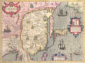 Čína, kolem roku 1607 od Jodocus Hondius