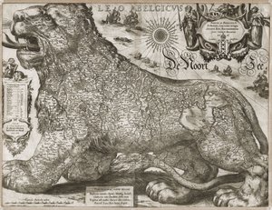 Leo Belgicus - mapa Nízkých zemí (1611)