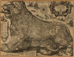 Leo Belgicus. LOC 97683562 od Jodocus Hondius