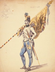Důstojník s barvou praporu maďarského pěšího pluku, 1835-1848, 19.