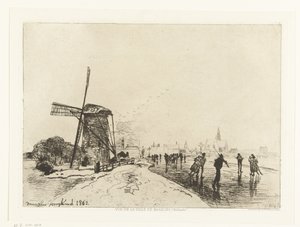 Pohled na Maassluis Vue de la ville de Maaslins (Hollande) (název série) od Johan Barthold Jongkind