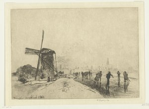 Pohled na Maassluis Vue de la ville de Maaslins (Hollande) (název na objektu) od Johan Barthold Jongkind