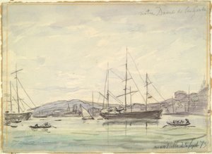 Přístavní scéna, Marseille od Johan-Barthold Jongkind