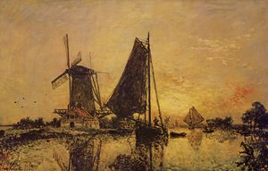 V Holandsku, Lodě u větrného mlýna, 1868
