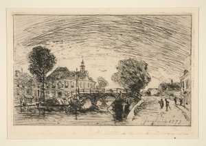 Most přes kanál od Johan-Barthold Jongkind