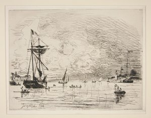Výjezd z přístavu Honfleur od Johan-Barthold Jongkind