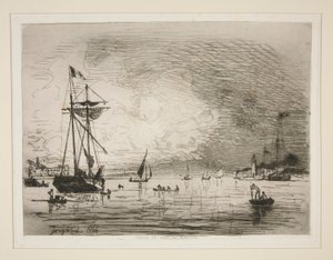 Výjezd z přístavu Honfleur od Johan-Barthold Jongkind