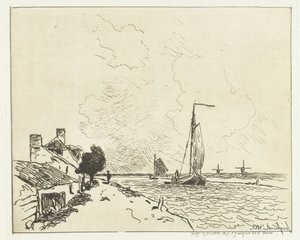 Dvě plachetnice Šest holandských tváří (titul série) od Johan Barthold Jongkind