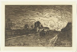 Výjezd z nemocnice Cochin (Faubourg Saint-Jacques, Paříž) od Johan Barthold Jongkind