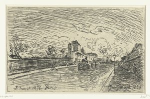 Ausgang des Krankenhauses Cochin (Faubourg Saint-Jacques, Paris) von Johan-Barthold Jongkind