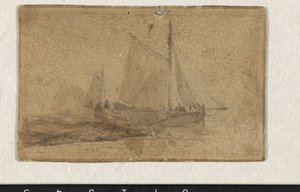 Rybářský člun kotvící na ostrohu od Johan-Barthold Jongkind