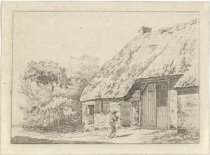 Muž s rýčem na farmě od Johan Christiaan Willem Safft