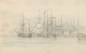 Přístav v Bergenu od Johan Christian Dahl