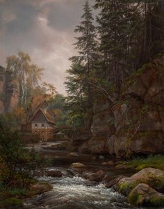 Lochmühle v údolí Liebethal od Johan Christian Dahl