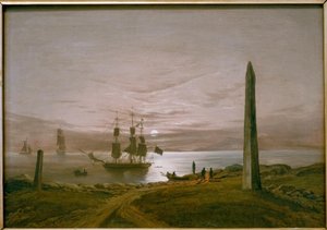 Fjord krajina za měsíčního svitu od Johan Christian Dahl