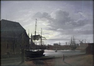 Frederiksholmský kanál v Kodani s pivovarem Kristiána IV. od Johan Christian Dahl
