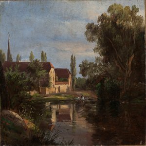 Vesnice Plauen na řece Weisseritz od Johan Christian Dahl