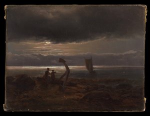 Matka s dítětem u moře od Johan Christian Dahl
