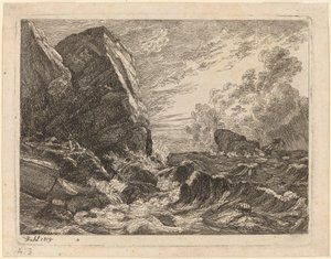 Norské pobřeží během bouře od Johan Christian Dahl