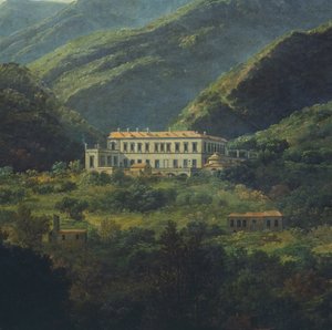 Královský palác Quisisana, nedaleko Neapole, od Johana Christiana Clausena Dahla (1788-1857), Itálie od Johan Christian Dahl