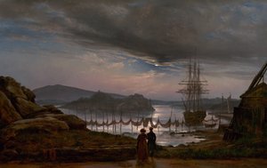 Pohled z Vaekera u Christianie od Johan Christian Dahl