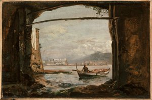 Pohled z jeskyně u Posillipo od Johan Christian Dahl